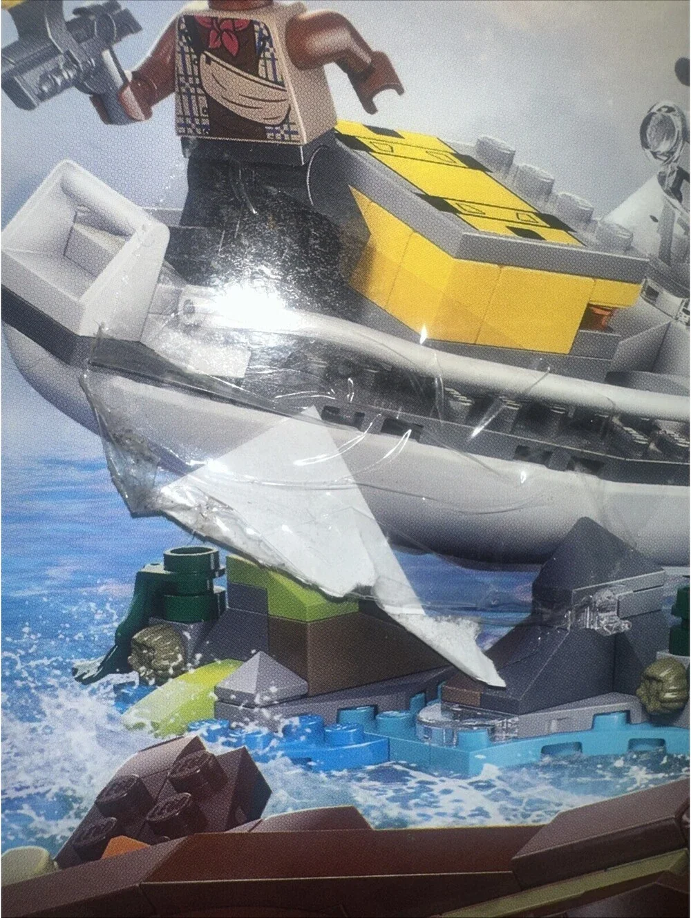 LEGO Jurassic World Mosasaurus Boat Mission Dinosaur #76974 858pcs Tape on Box